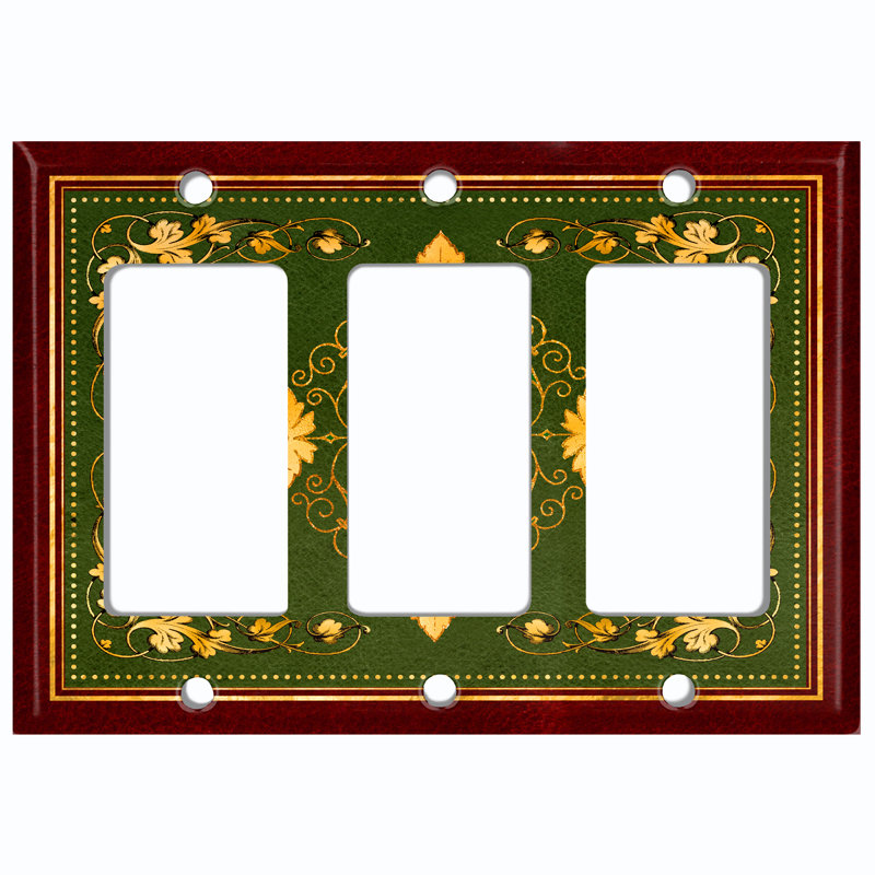 Patterned 3 - Gang Rocker Standard Wall Plate