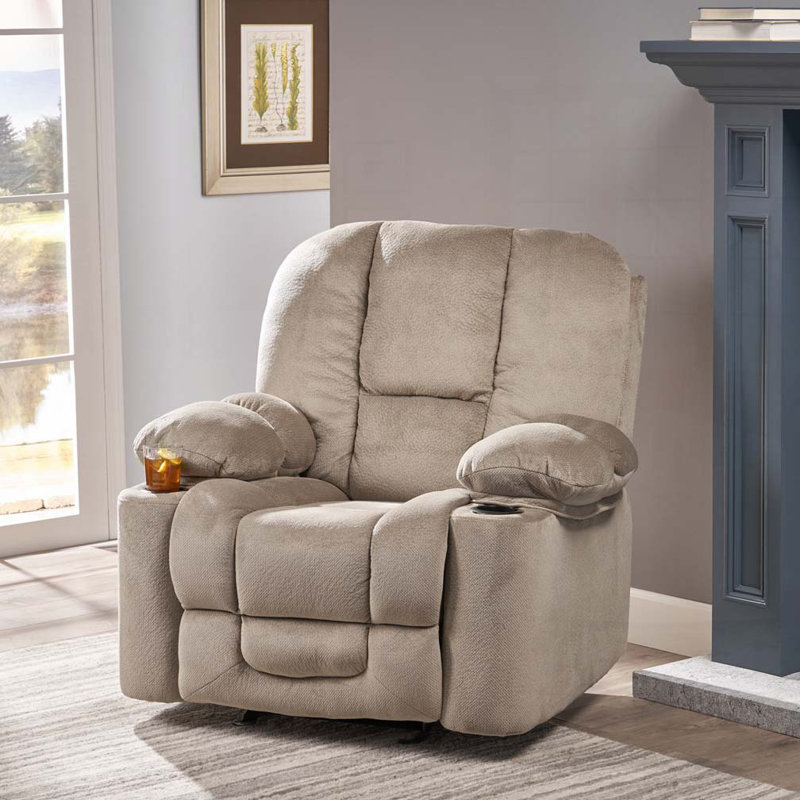 Fauteuil inclinable manuel avec porte-gobelets doubles, Café