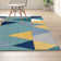 Sandin Geometric Hand-Tufted Wool Teal/Navy/Yellow/Gray Area Rug