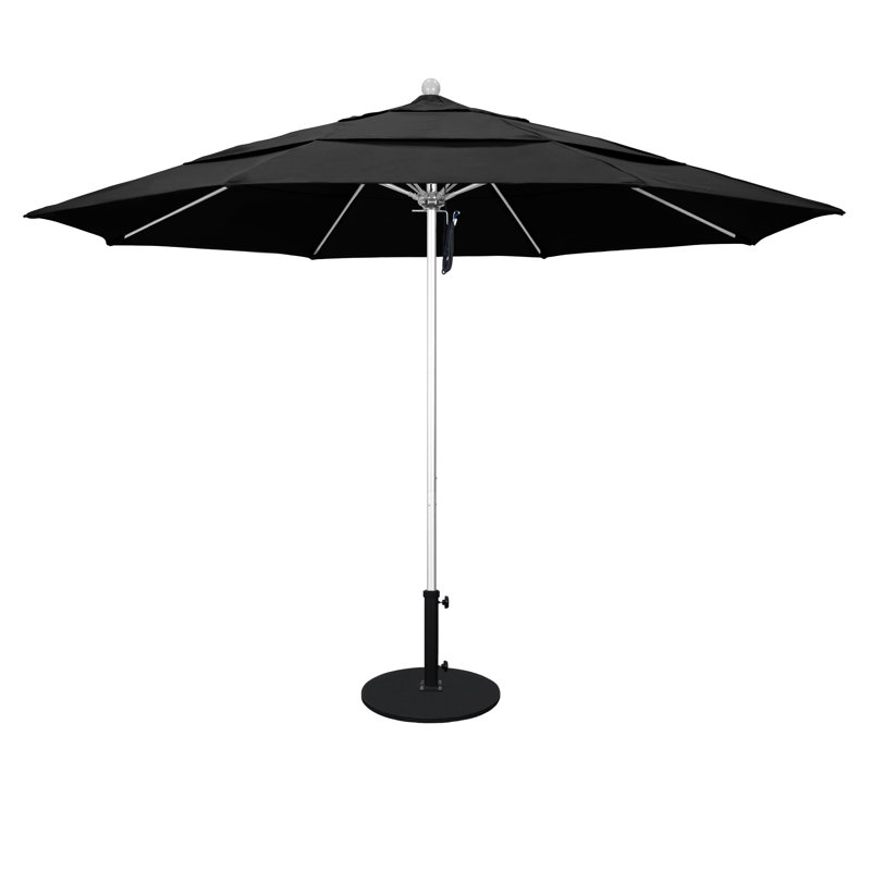 Parasol de marché 11 pi Hibo, Tissu performance noir
