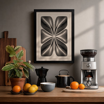 Radiant Mandala Geometric - Framed Print