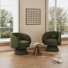 Upholstered Swivel Barrel Chair (Set Of 2)