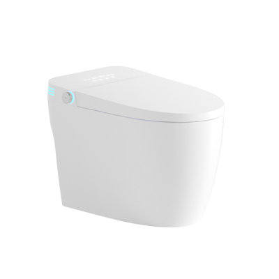 Bidet Toilet With Smart Features: Auto Flush, Heated Seat, Warm Water Wash, Adjustable Temperature, Multiple Wash Modes Like Move And Female Night Digital Display, Foot - Operated Sensor, 9V Battery