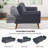 Arnbert Full 75.39" Wide Tufted Back Convertible Sofa-1713037944