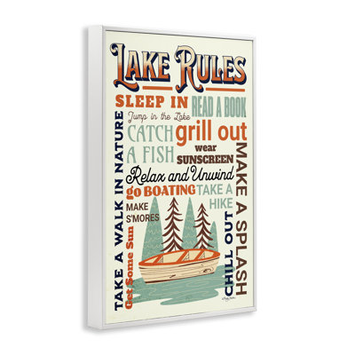 Lake Rules Fun Activities Giclee Art by Marla Rae