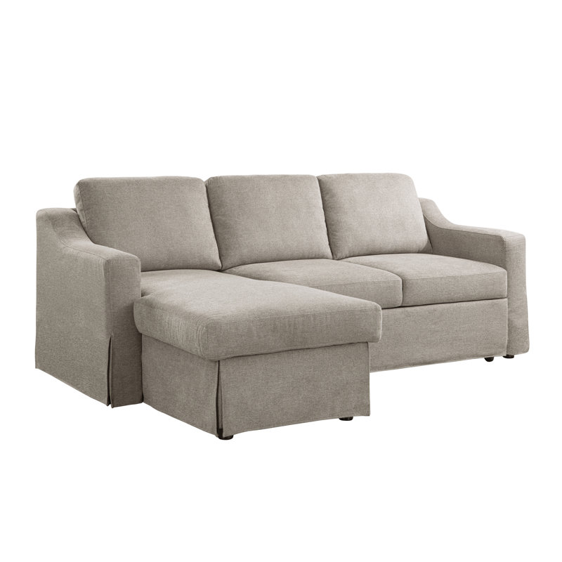 Serta Harvey 89.8" Convertible Sleeper Sectional, Flax