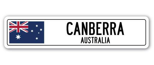 Plaque de rue en aluminium Borst Canberra, Australie, H 8 po x l 36 po x P 1 po