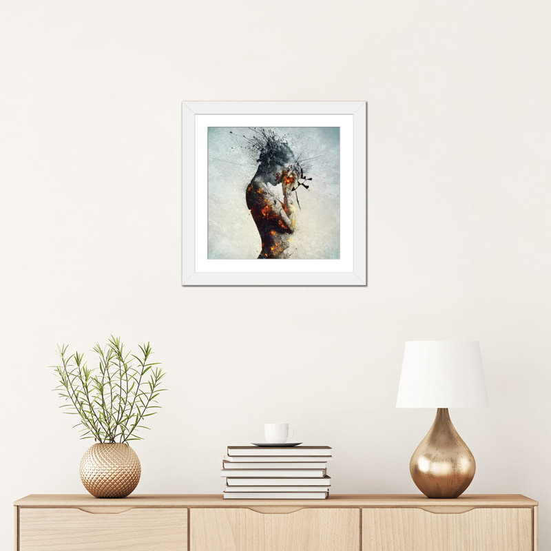 " Deliberation " by Mario Sanchez Nevado, Picture Framed Paper, 16" H x 16" W x 1" D, White