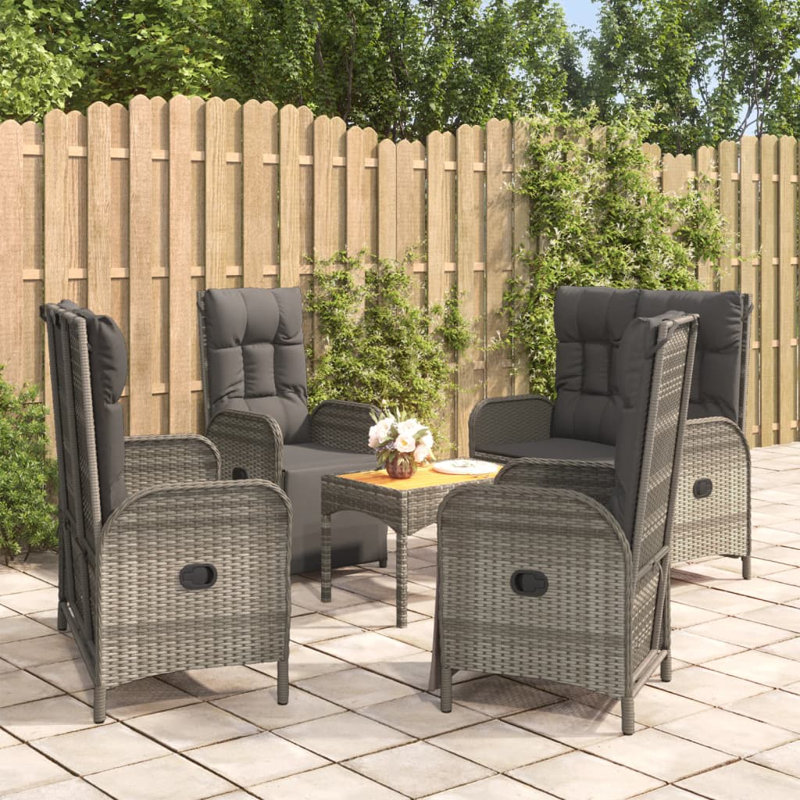 Ensemble de conversation pour 6 personnes avec coussins, gris
