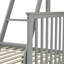 Lit superposé simple au-dessus de double en bois gris, équipé et doté de caractéristiques, construction en pin robuste, peut être divisé en deux pour plus de commodité, pas de sommier nécessaire, rampe supérieure - protection de la longueur, bas