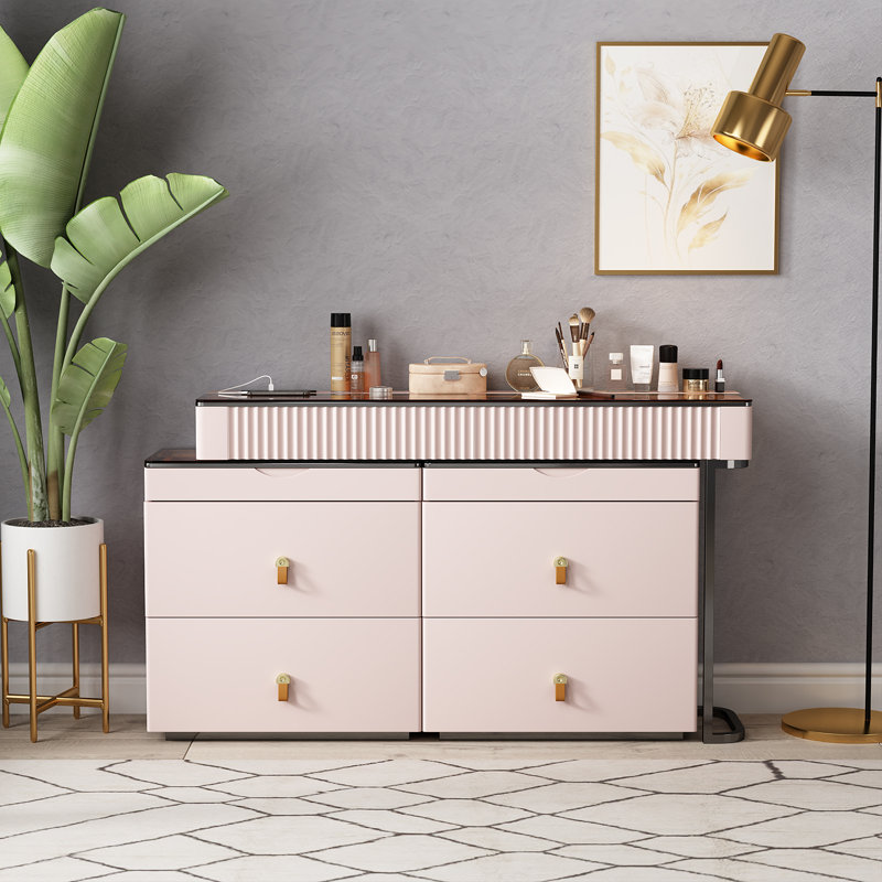 Meuble-lavabo extensible de haute qualité, en forme de L, avec prise de courant, plateau de table en verre, très facile à assembler