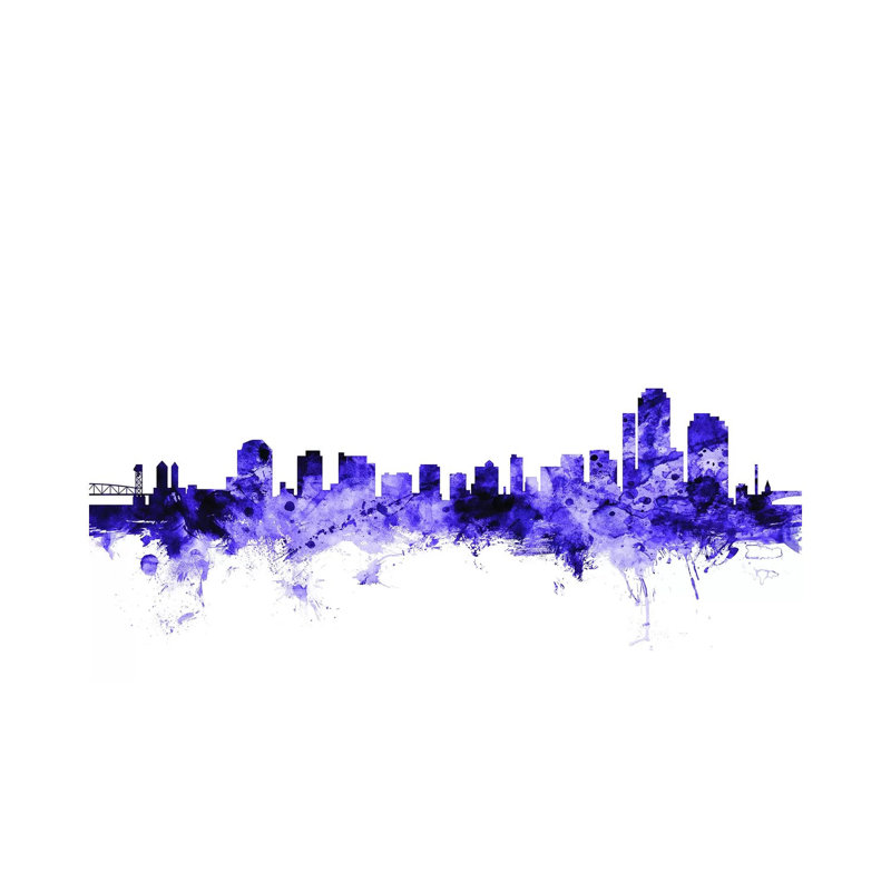 Wilmington, Delaware Skyline by Michael Tompsett - Wrapped Canvas Painting, 45.72cm H x 66.04cm W x 1.91cm D