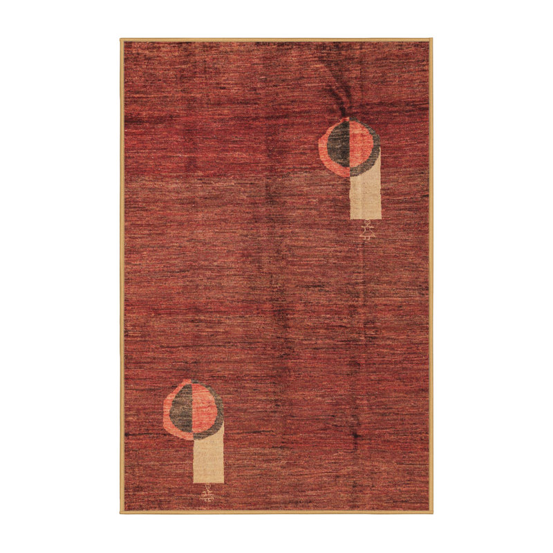 Tapis décoratif multicolore à motif abstrait, Rectangle 4 pi x 6 pi