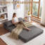 Canapé-lit 47 po pliable en velours côtelé avec 2 coussins sans assemblage requis-130828530
