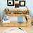 Wooden Daybed with Storage Shelves and Study Desk-566129644-566129645