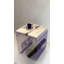 Table d'appoint en marbre Calacatta Viola avec piètement en métal violet