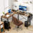 L Shaped Desk Gaming Computer 50 Inch Reversible Corner Table PC for Writing Study Student with Wood Tabletop Metal Frame CPU Stand Side Bag for Home Office Small Place,-1938016624