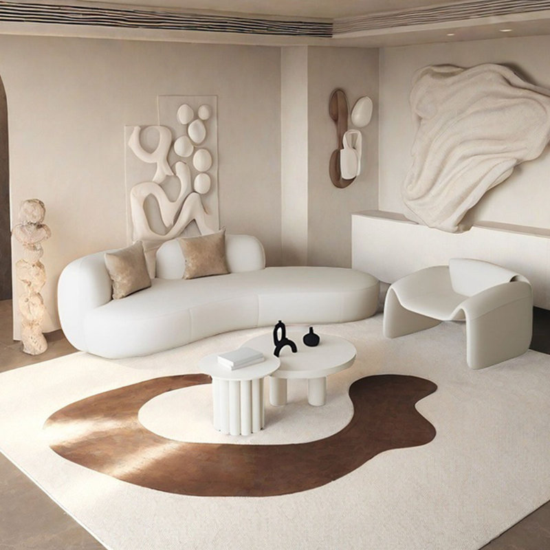 4 Piece Curved Living Room Set