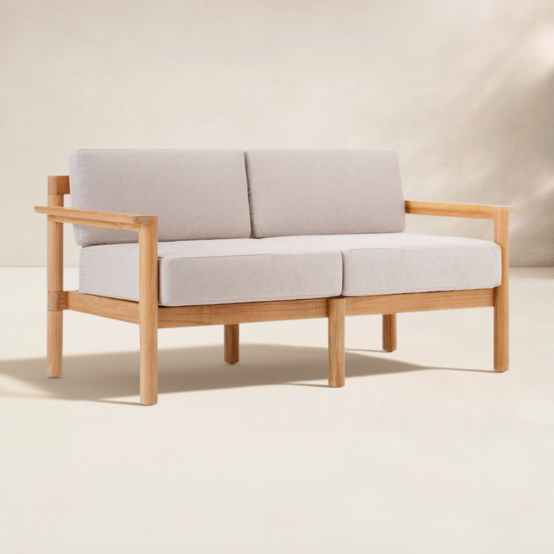 Haven 62.5'' Wide Teak with Sunbrella® Cushions, Sunbrella Ashe