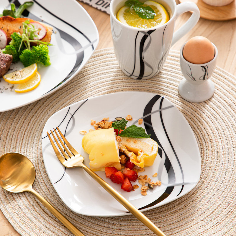 40 Piece Porcelain China Dinnerware Set - Service for 8