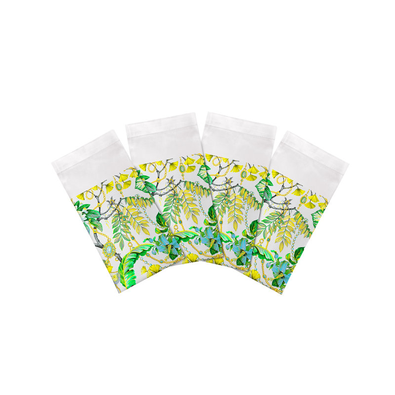 Plumeria Cotton Sateen Dinner Napkins, Lemon