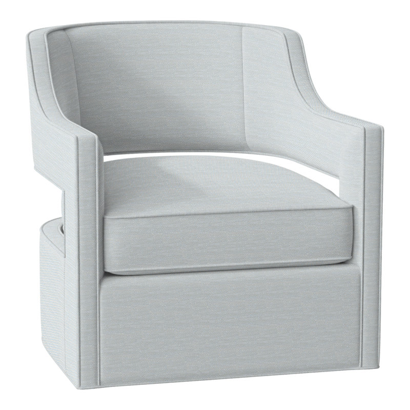 Fauteuil pivotant l 29,5 po Phoebe, Perigold Tres Chic bleu glacier
