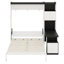 Lit escamotable peu encombrant avec bureau, tablettes et armoires, parfait pour les chambres d'amis