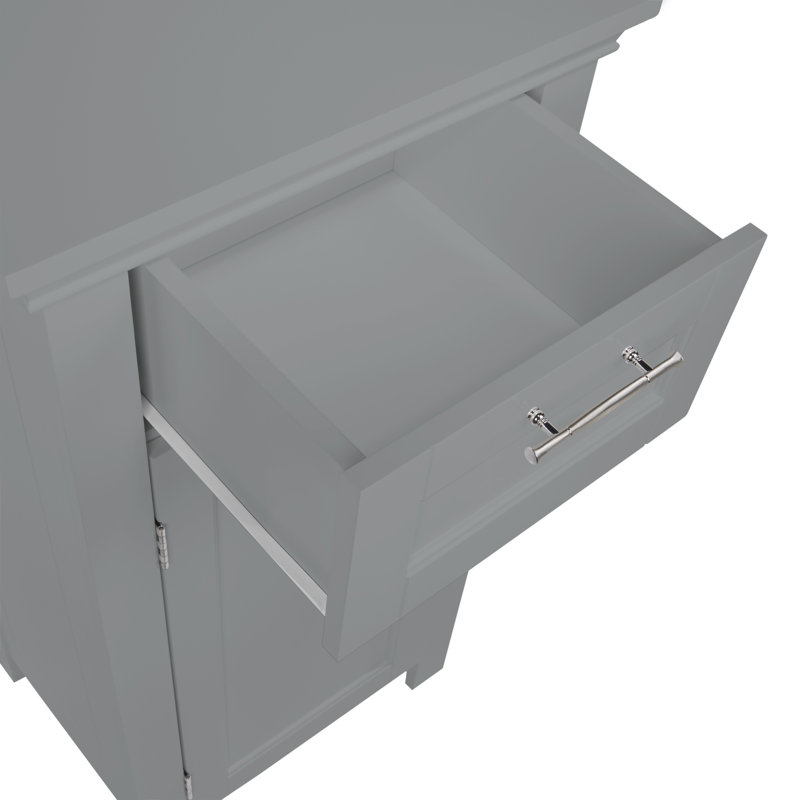 Gray Single Door Storage Cabinet with Adjustable Shelves