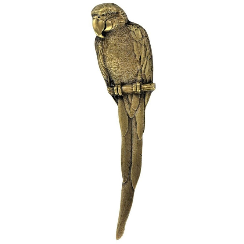 Poignée fantaisie 3 po Tropical, Laiton antique, Droite