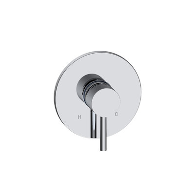 Garniture de douche ronde 1 fonction Vanni en chrome poli