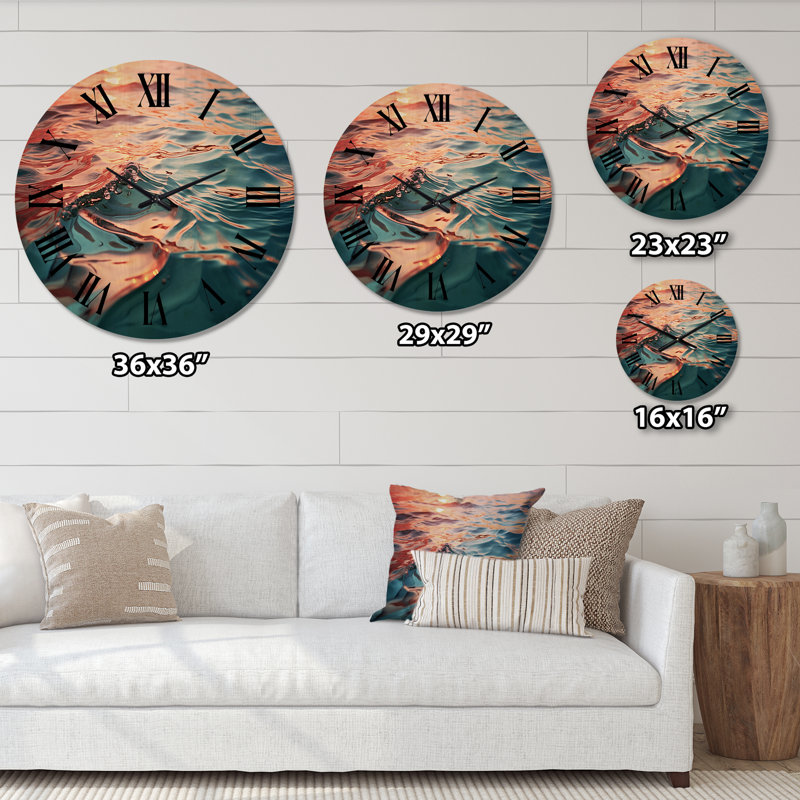 Horloge murale en bois massif Raphaelle, Grand