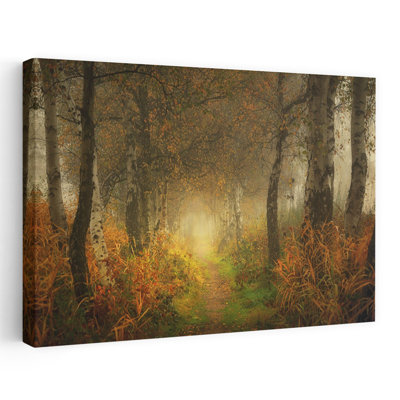 «Dream Forest», art mural contemporain abstrait forêt d'automne