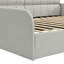 Structure de lit de jour double en tissu bouclé avec tiroir de rangement, gris-133682869