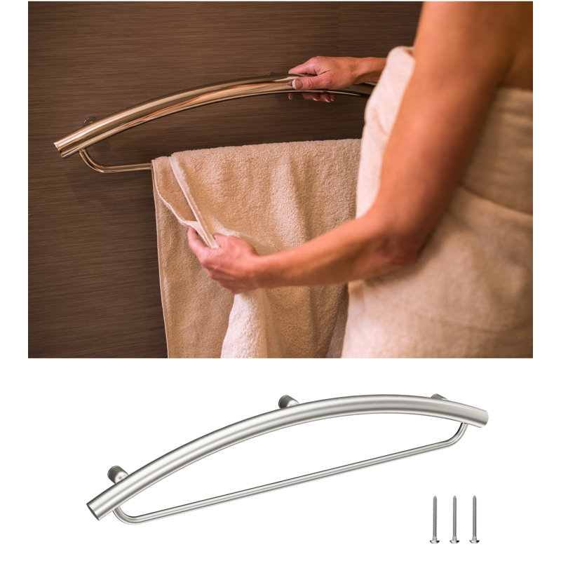 INVISIA Towel Bar Designer Luxury Grab Bar (500 lb. Capacity), 24" W, Brushed Nickel