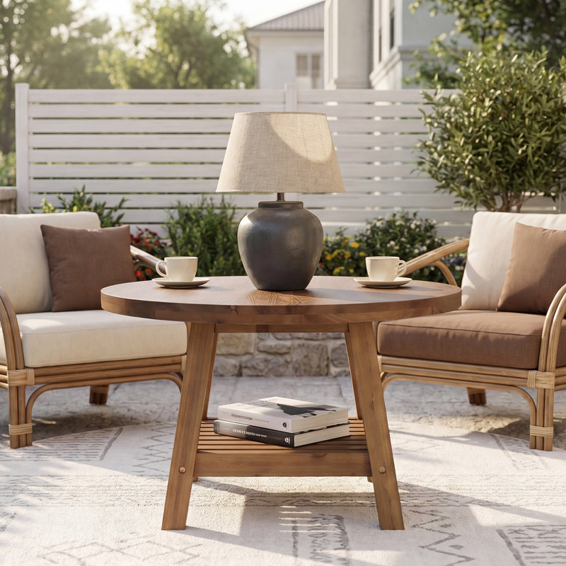 Table basse ronde en bois massif