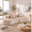 Canapé 110,24 po en velours côtelé 2 places, beige - siège profond avec 2 coussins lombaires, aucun assemblage requis (YKX-33003A-2-Beige)