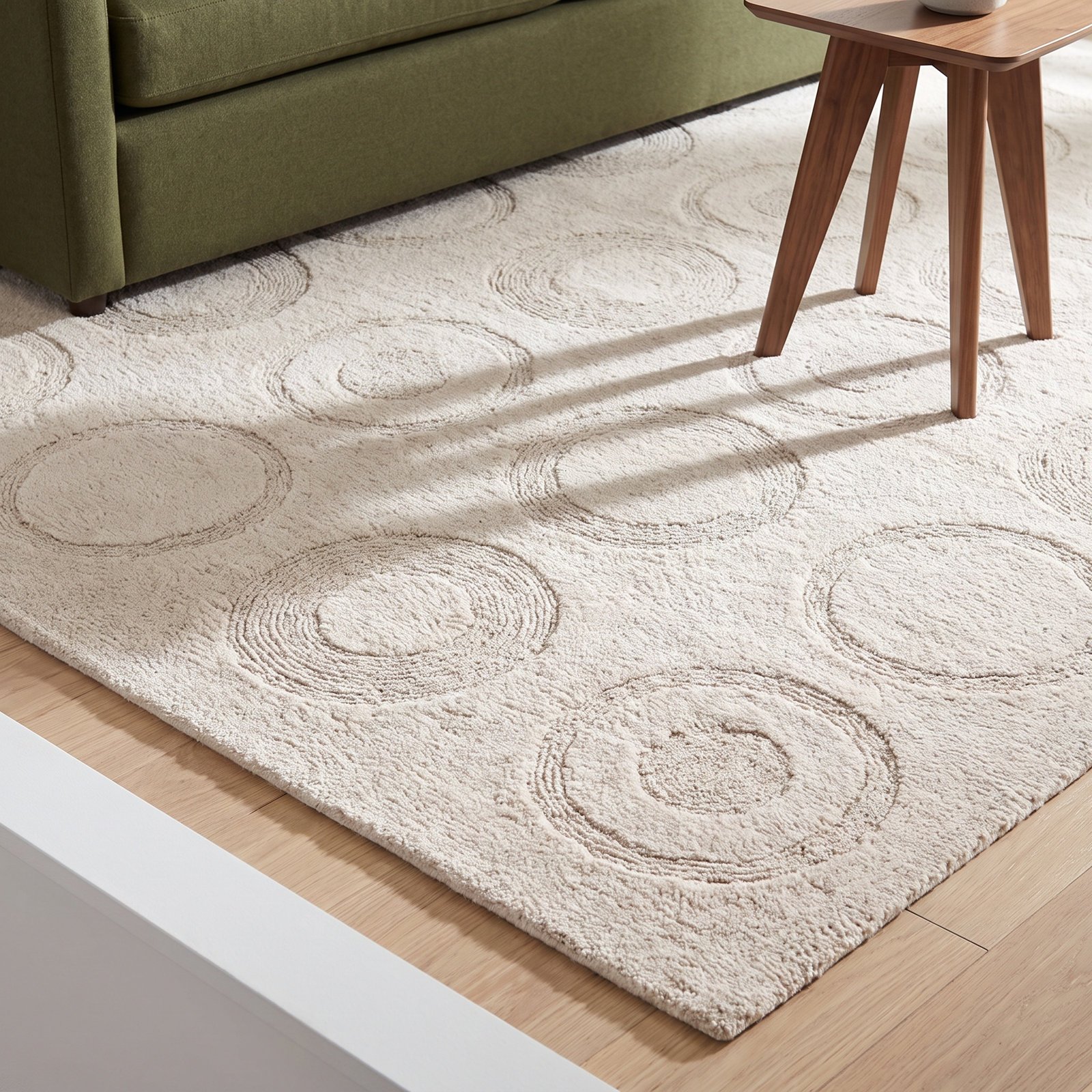 Mullen Ivory Washable Hand-Woven Cotton Rug, Rectangle 8' x 10'