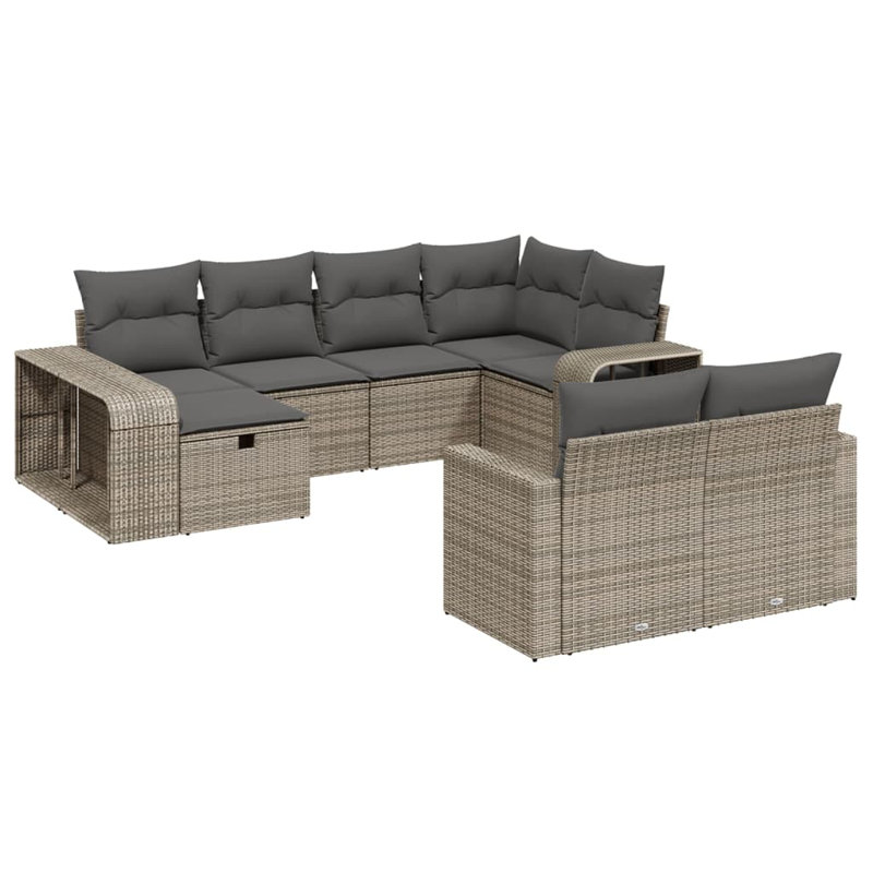 Grand canapé modulaire en rotin PE Vidaxl
