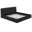 Très grand lit plateforme tapissier, noir-342780098