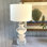34" Resin Table Lamp With White Linen Shade