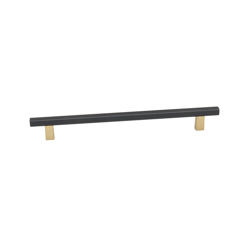 Quadrato 12" Bar/Handle Pull, Champagne/Matte Black, 8"
