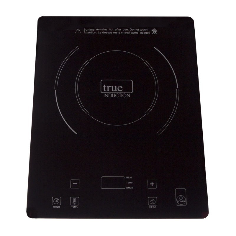 True Induction TI-1B 12-inch Single Burner Black Ceramic-Glass Induction Cooktop 1750W 858UL Cert.