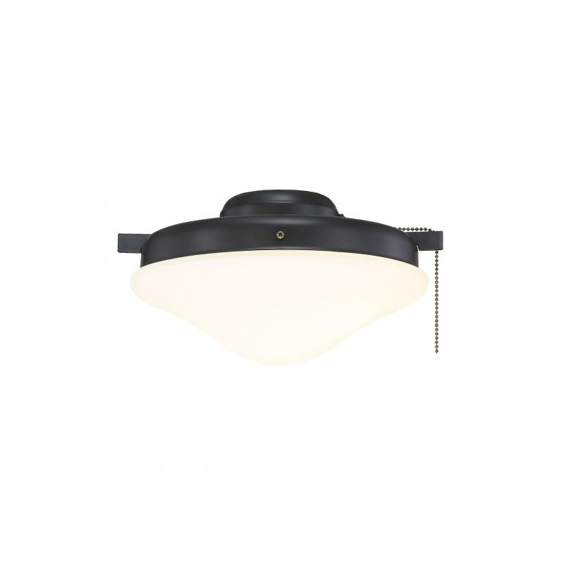 Ventilateur 2 lumières Meridian en noir mat, Noir mat