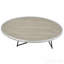 Table basse ovale en chêne gris patiné et noir