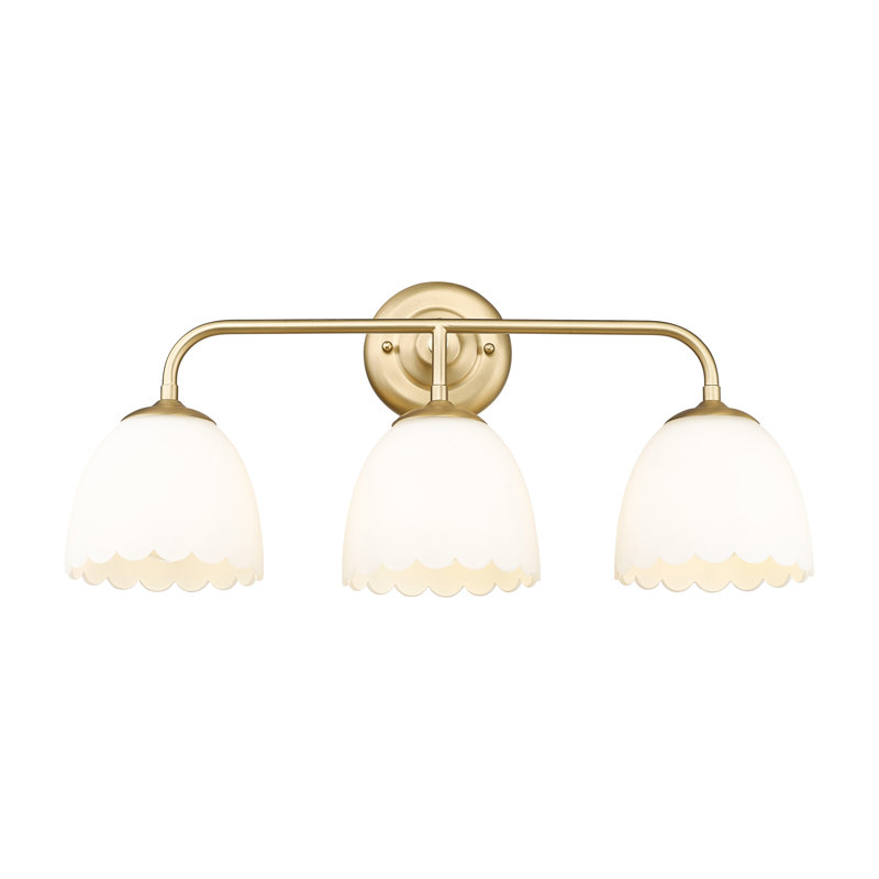 Lucht 3-Light Vanity Light with Opal Glass, Brushed Champagne Bronze