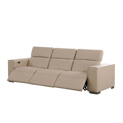 Luxueux canapé inclinable électrique en cuir véritable avec trois fauteuils inclinables et appuis-tête électriques