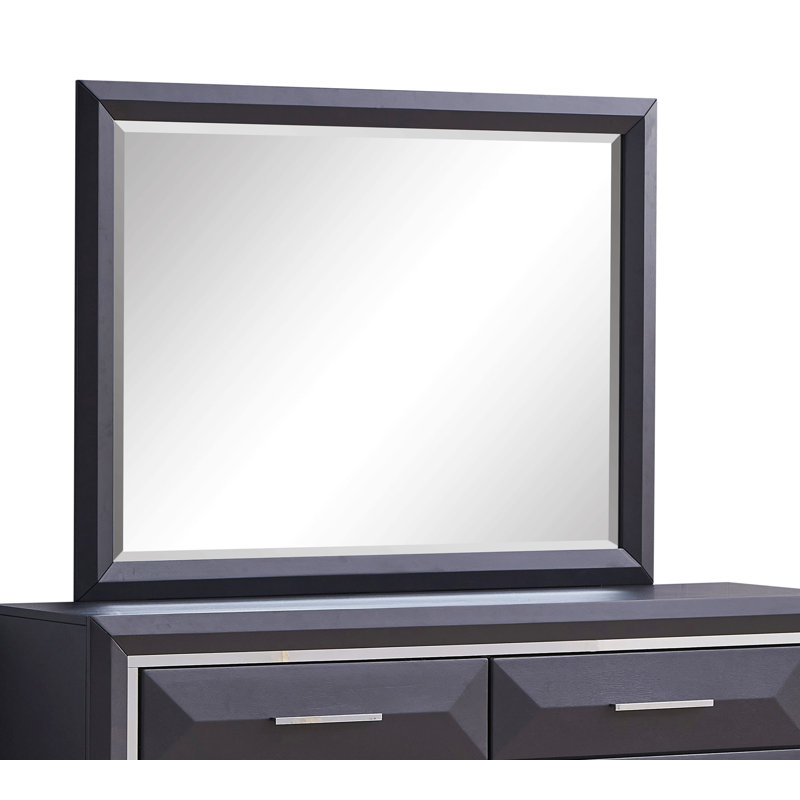 Miroir mural moderne pour salle de bain, noir, Noir, Rectangulaire, 46 po x 36 po