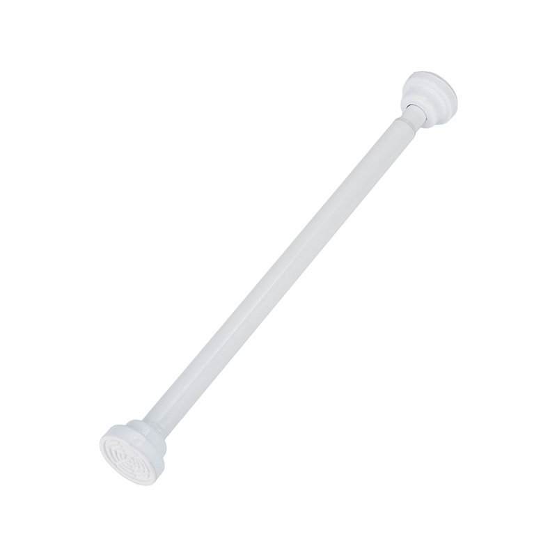 Natural Stainless Steel Adjustable 45cm to Bay Window Single Curtain Rod, 7cm H x 170cm W x 7cm D, White
