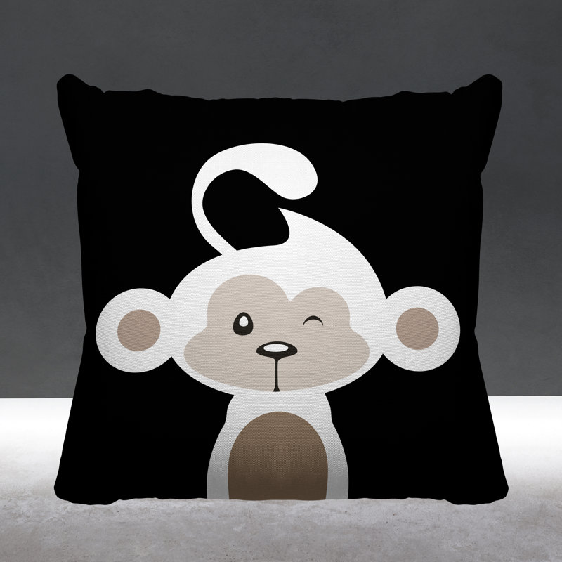 Coussin intérieur Ollie, 19 po x 19 po, Noir, Carré