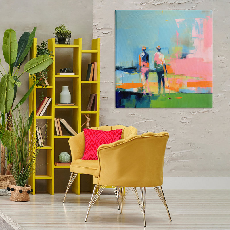 Art abstrait sur toile, scène de golf abstraite par Irena Orlov, H 36 po x l 36 po